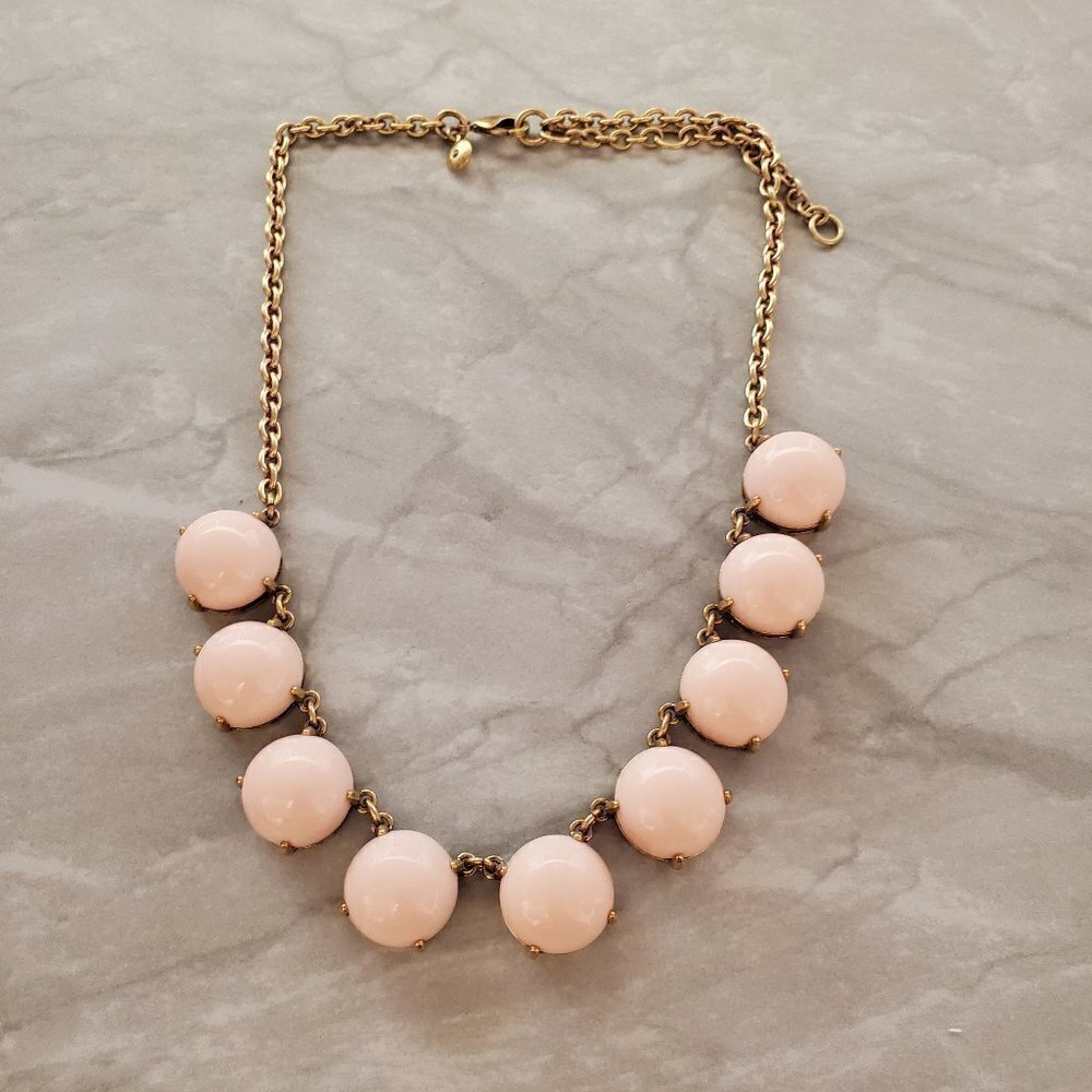 💕 J.Crew Light Blush Pink Enamal Dot Bubble Necklace 💕 - Picture 1 of 12
